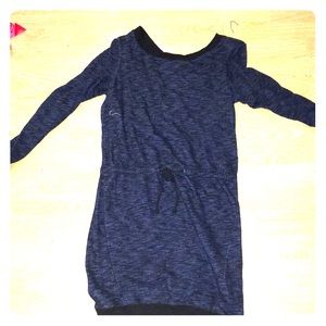 Blue marbled sweater dress